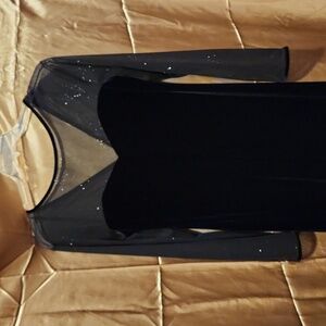 Black size 16 sequin velvety dress
